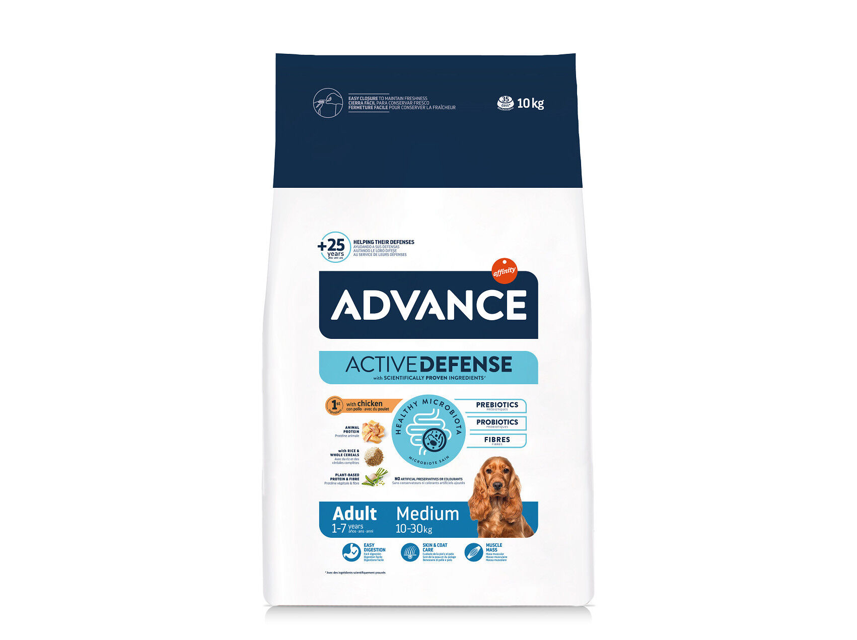 RA&Ccedil;&Atilde;O C&Atilde;O MEDIUM ADULT ADVANCE FRANGO E ARROZ 10KG image number 0