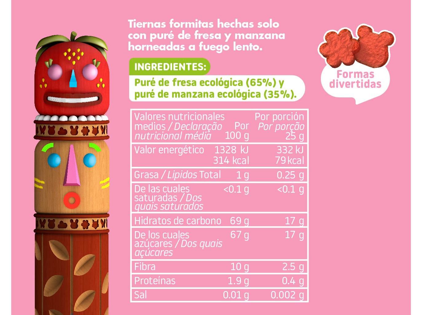 SNACK FRUTA SMILEAT MA&Ccedil;&Atilde; E MORANGO BIO 25G image number 1
