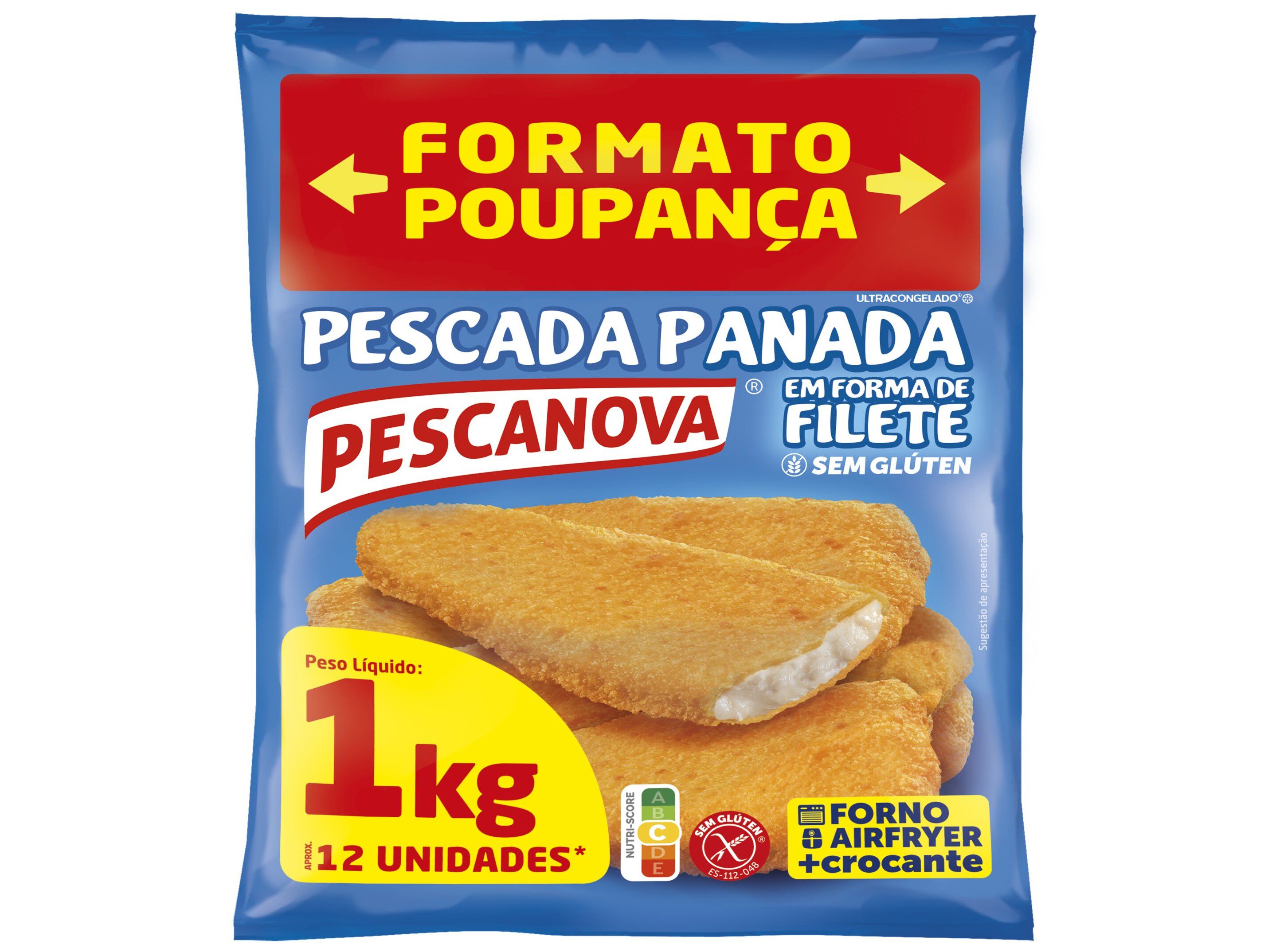 FILETE PESCADA PESCANOVA PANADA SEM GL&Uacute;TEN 1KG