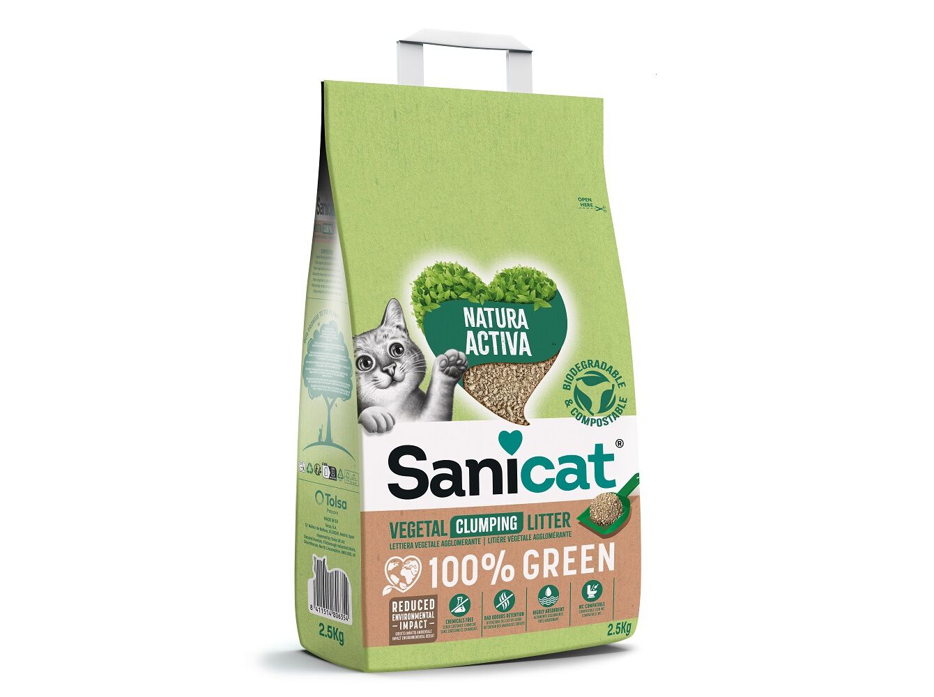 ABSORVENTE VEGETAL SANICAT NATURA ACTIVA 2.5KG image number 0