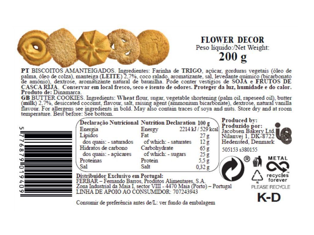 BOLACHA BUTTERCOOKIE JACOBSENS FLOWER DECOR 200G image number 3