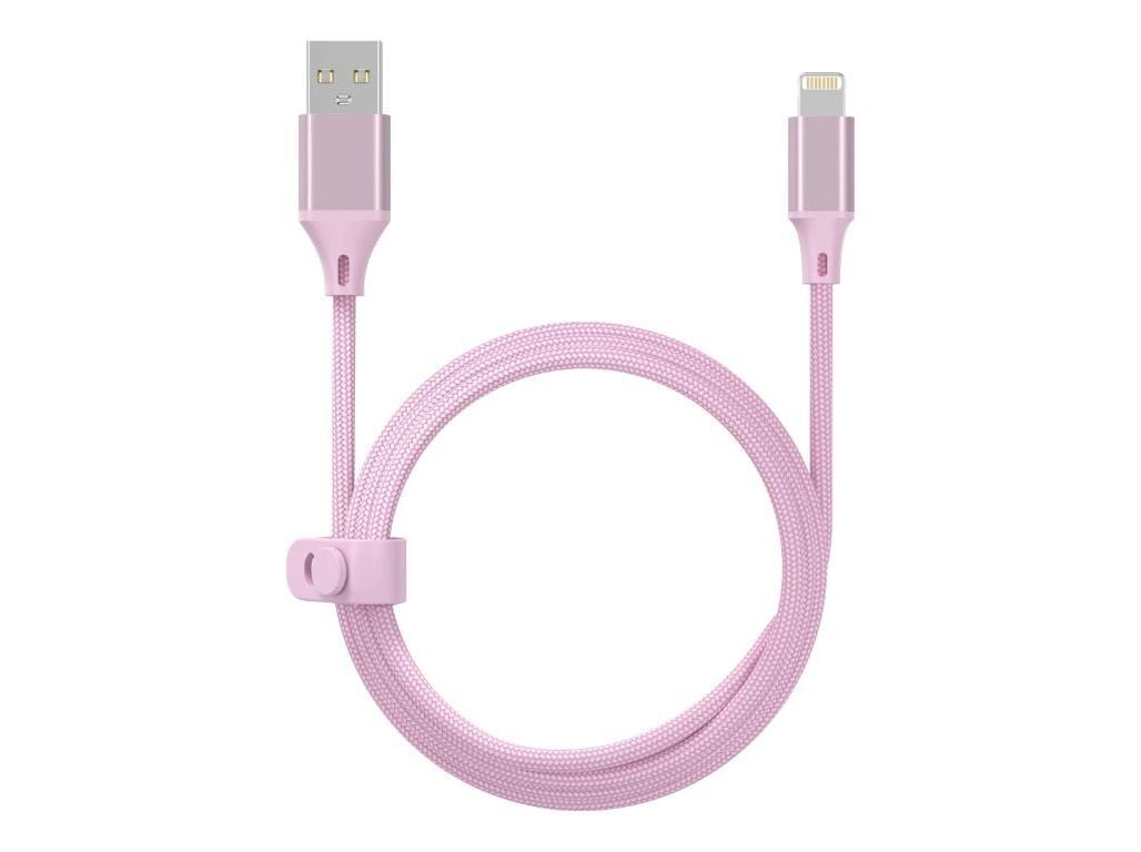 CABO TEXTIL QILIVE USB-A PARA LIGHTNING 1M 2A ROSA image number 0