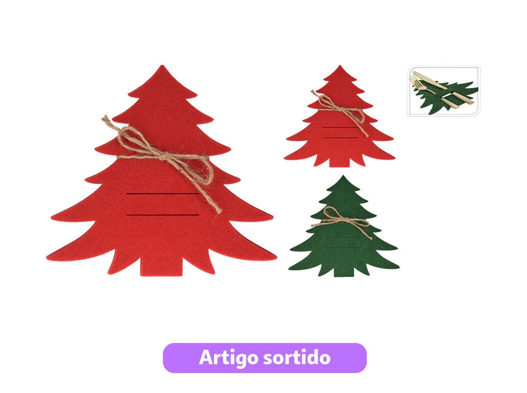 PORTA TALHERES ARVORE NATAL 20CM CORES SORTIDAS