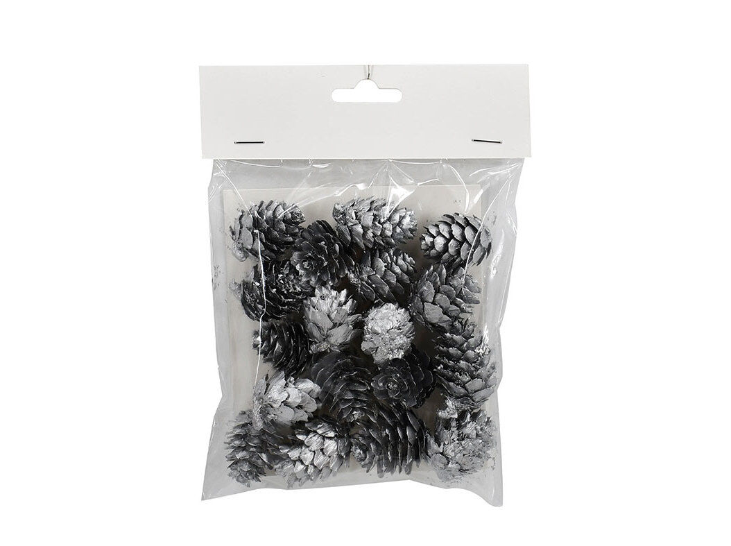 CONJUNTO DE 18 PINHAS ACTUEL PRATEADO