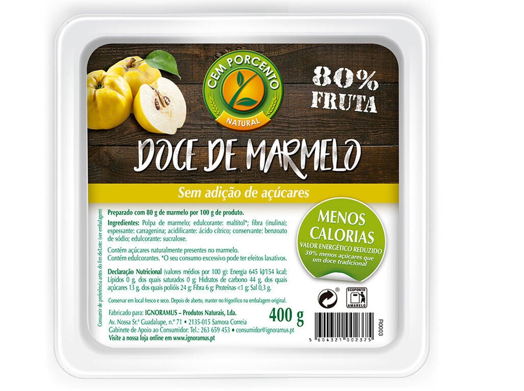 MARMELADA CEM PORCENTO SEM A&Ccedil;&Uacute;CAR ADICIONADO 400G image number 0