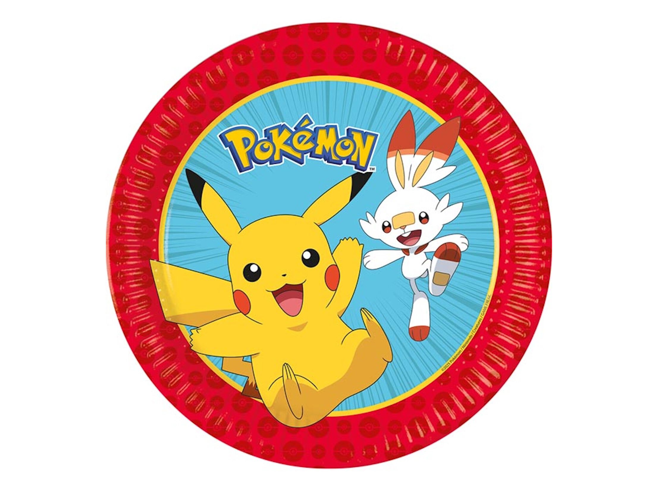 PRATOS DESCART&Aacute;VEIS POK&Eacute;MON CART&Atilde;O 23CM 8 UNIDADES