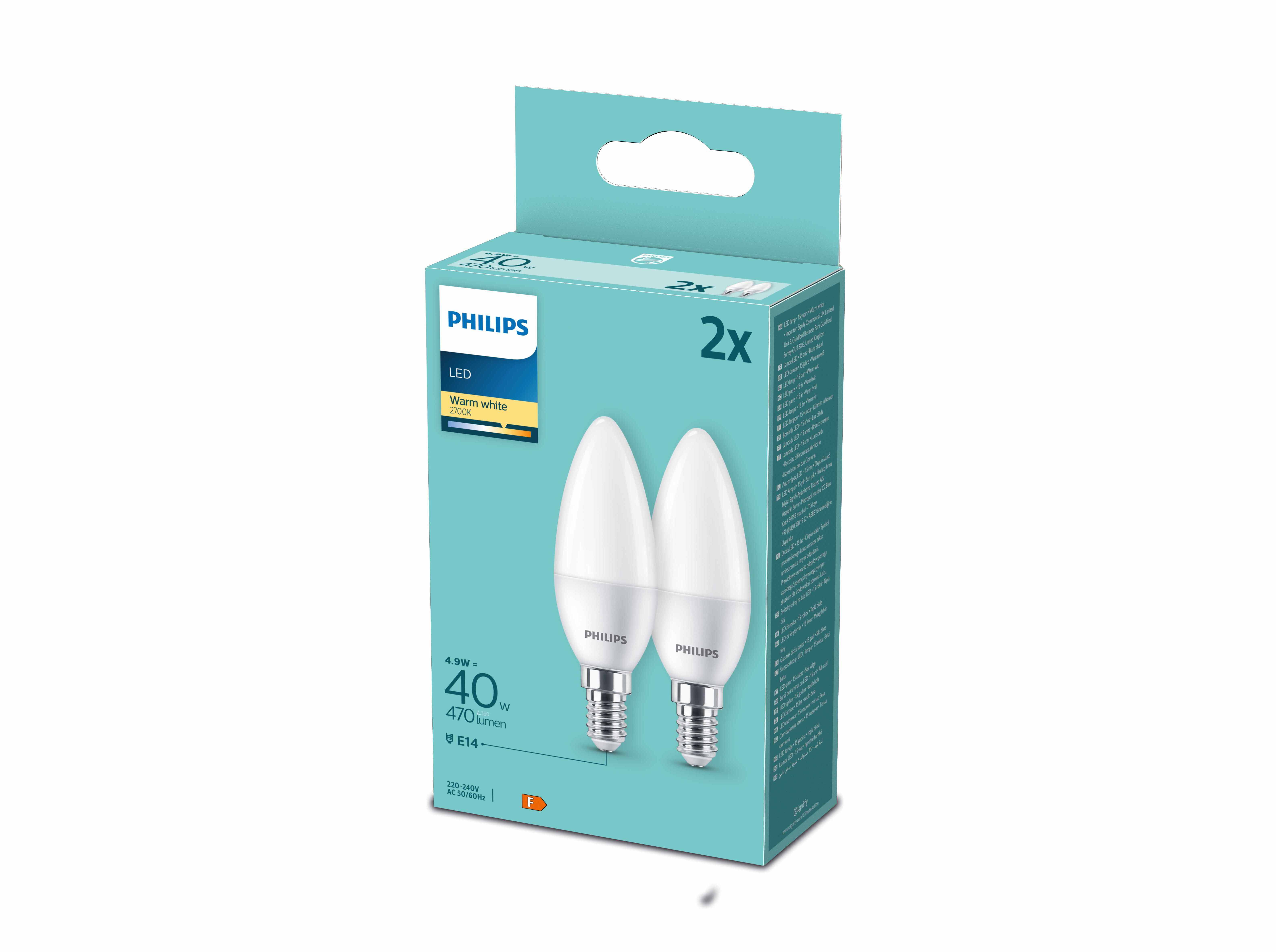 LEDS E14 CL&Aacute;SSICOS PHILIPS B35 40W WW FR image number 0