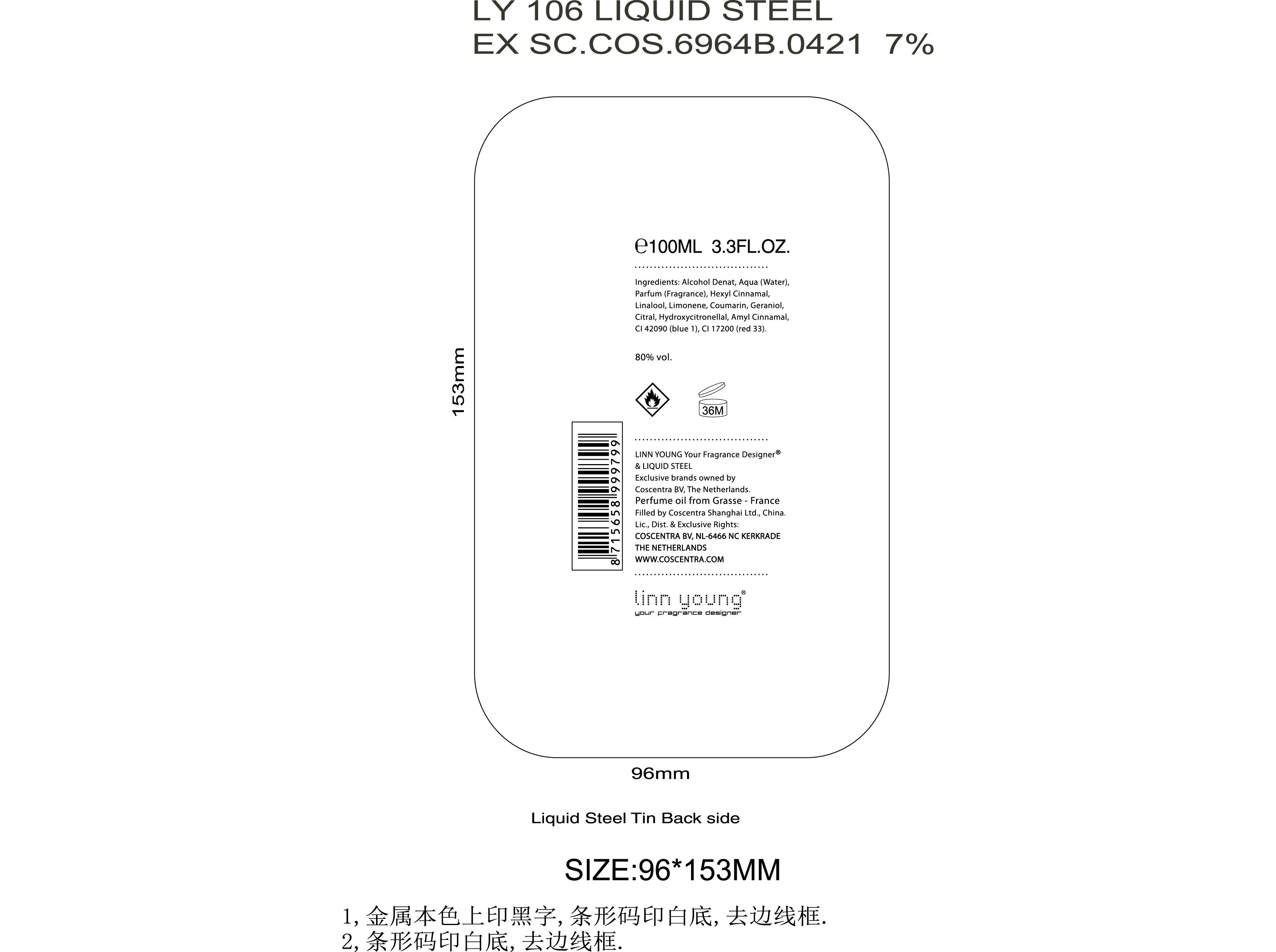 EAU DE TOILETTE LINN YOUNG STEEL LIQUID 100 ML image number 1