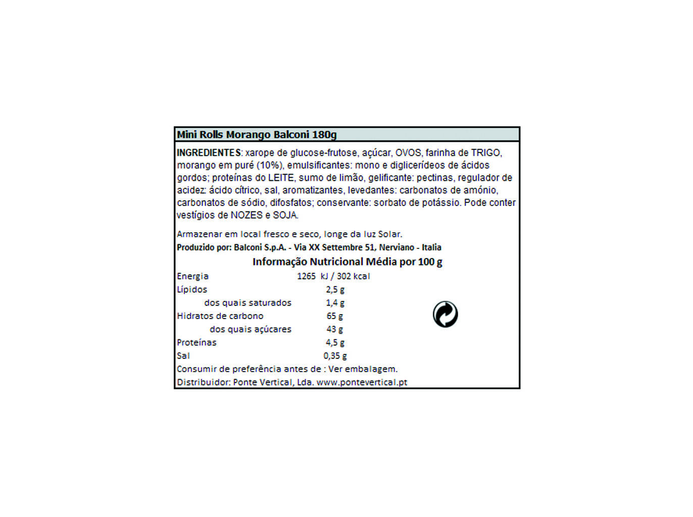 SNACKS BALCONI MINI ROLLS MORANGO 180G image number 1
