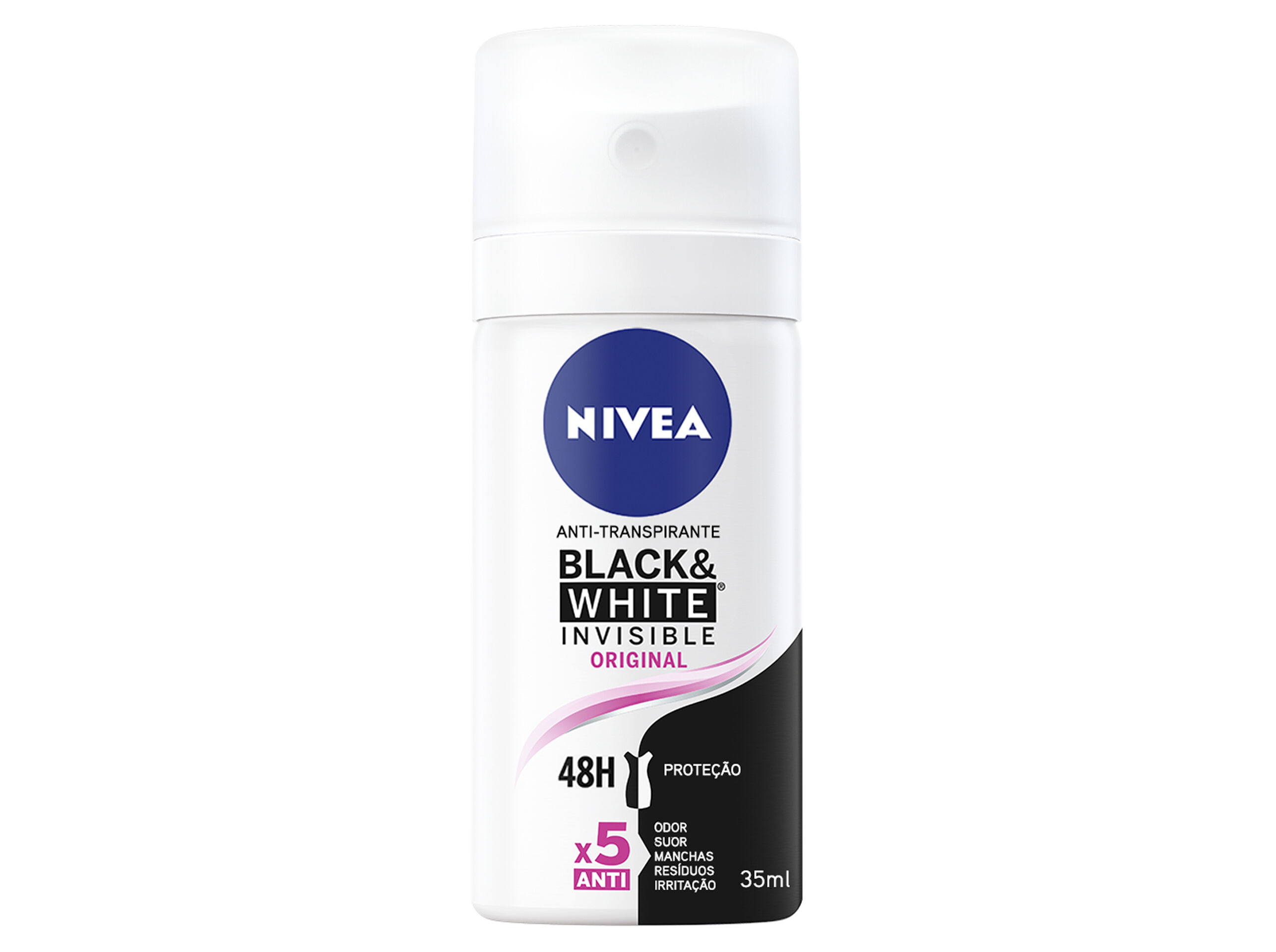 Desodorizante Spray Invisible Black & White Mini NIVEA 35 ml