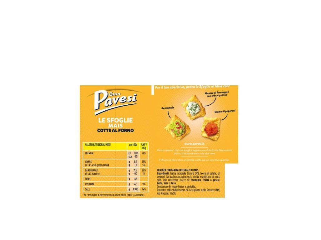 BOLACHA PAVESI SFOGLIE MILHO 150 G image number 2