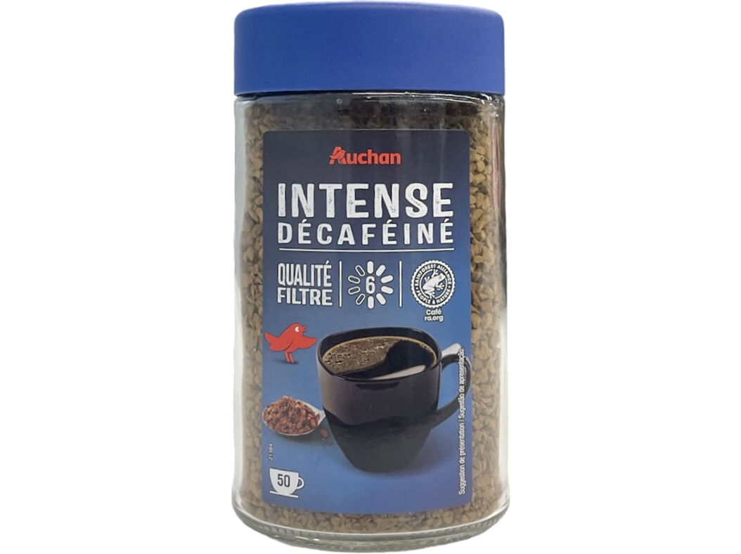 CAF&Eacute; AUCHAN LIOFILIZADO GOLD INTENSO DESCAFEINADO INTENSIDADE 6 100G