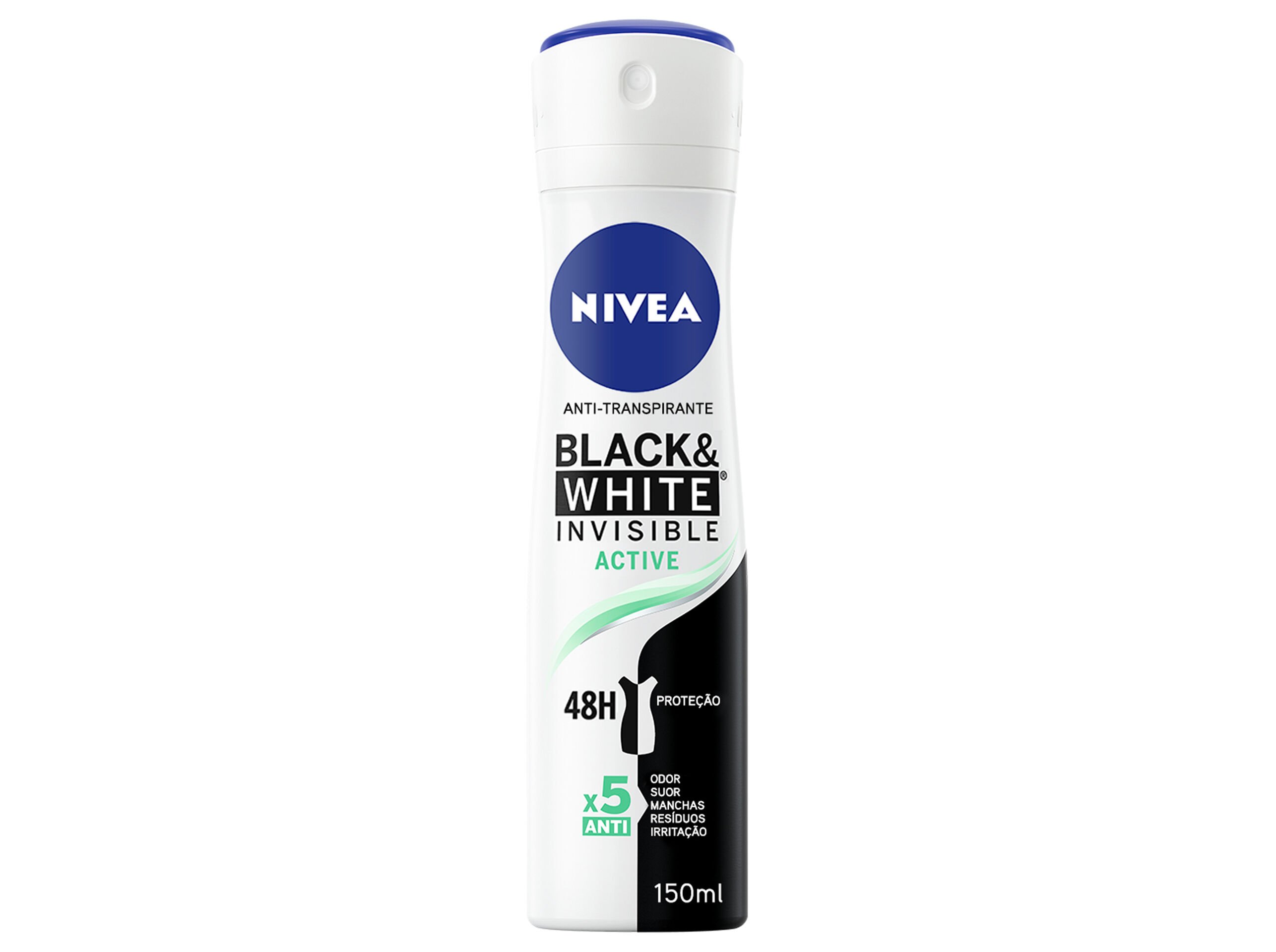 Desodorizante Spray Active Invisible for Black & White NIVEA 150 ml