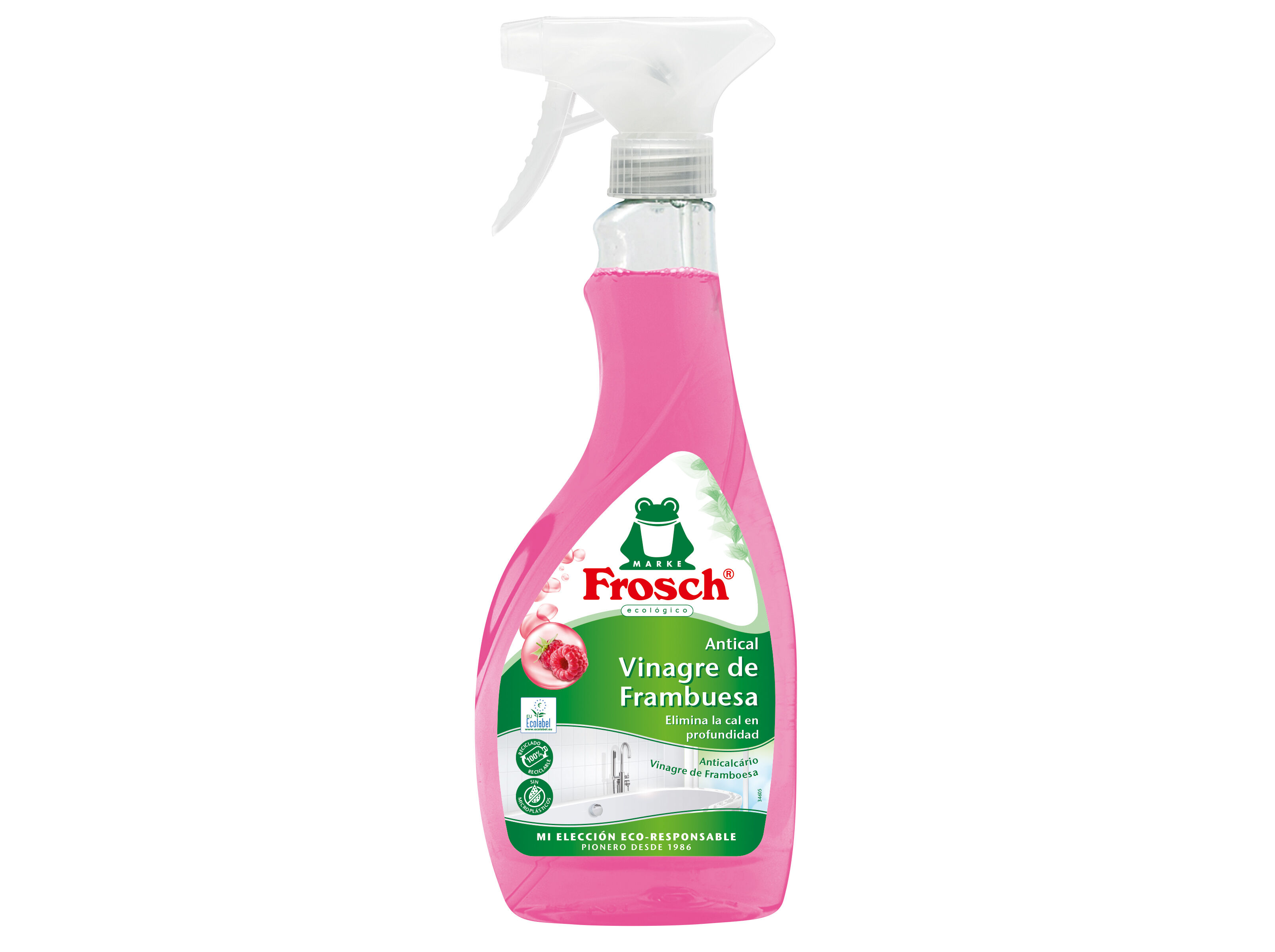 Limpeza Casa Banho Anticalc&aacute;rio Ecolabel Vinagre Framboesa Frosch 500ml
