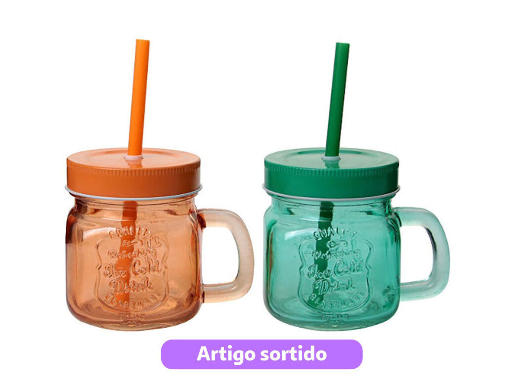 COPO VIDRO PALHINHA ACTUEL RELEVO 24CL CORES SORTIDAS image number 0