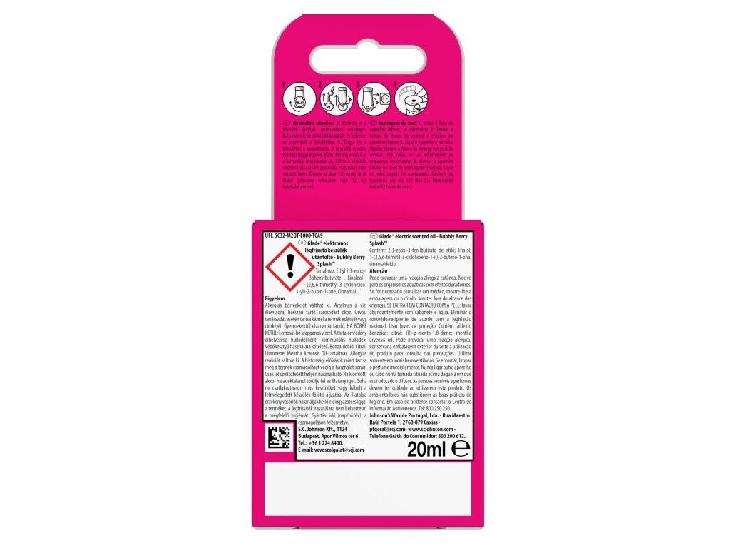 AMBIENTADOR EL&Eacute;CTRICO RECARGA GLADE BERRY SPLASH 20ML image number 1
