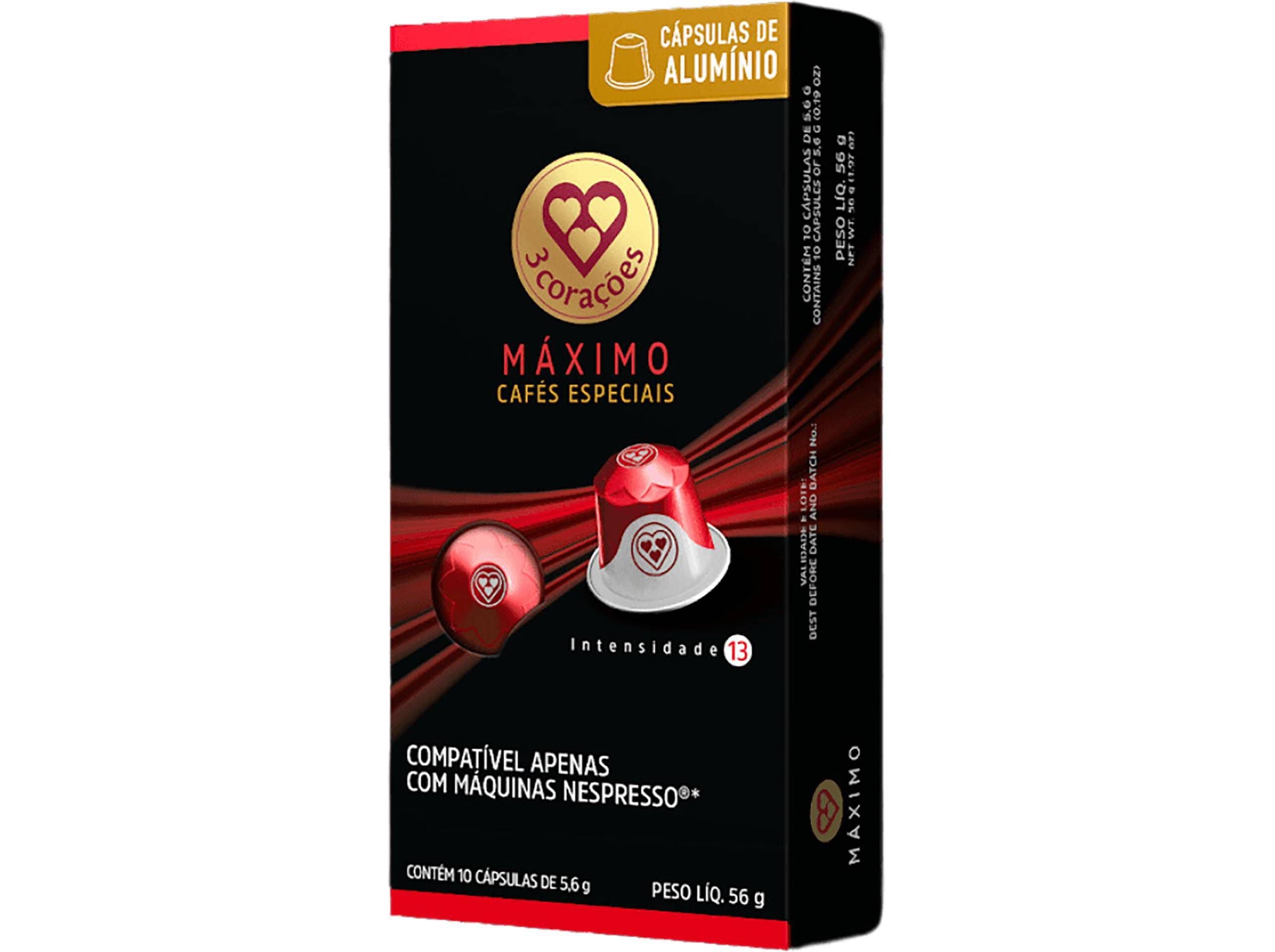 CAF&Eacute; ESPRESSO 3 CORA&Ccedil;&Otilde;ES M&Aacute;XIMO NSP INT13 56G (10UN)