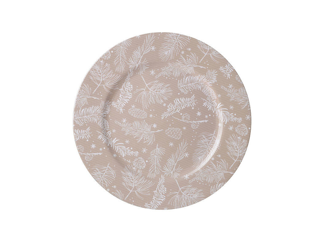 PRATO MARCADOR ACTUEL PL&Aacute;STICO PADR&Atilde;O FOLHAS BEGE &Oslash;33CM