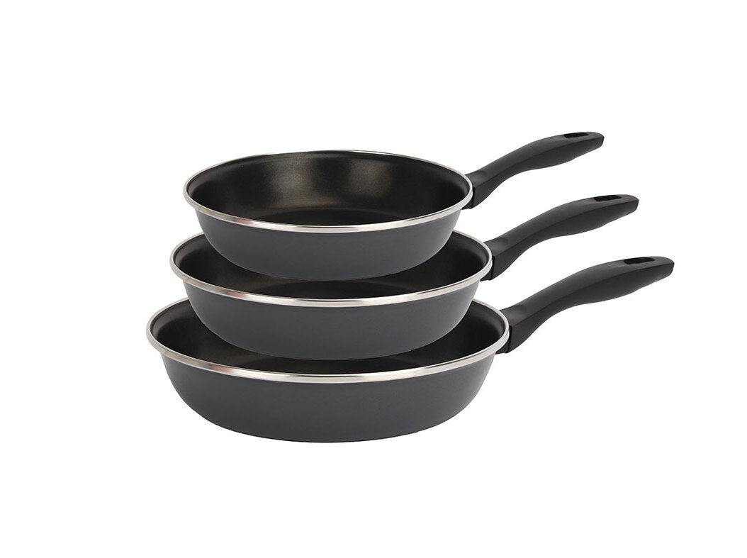 CONJUNTO 3 FRIGIDEIRAS A&Ccedil;O ACTUEL ESMALTADO 20/24/28CM