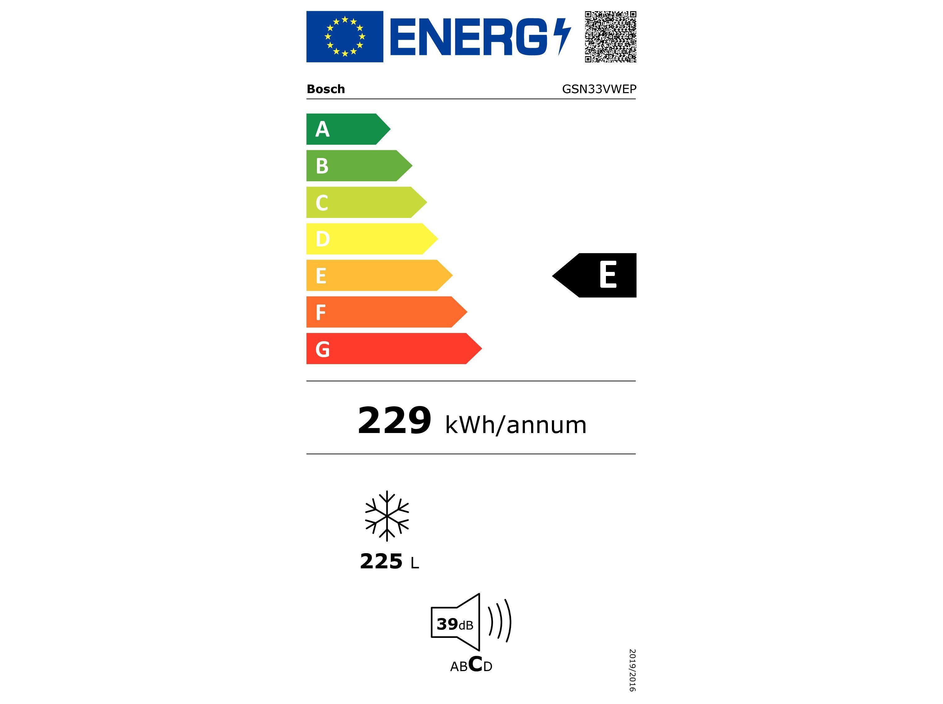 ARCA VERTICAL BOSCH GSN33VWEP BRANCO E 225L NO FROST image number 3
