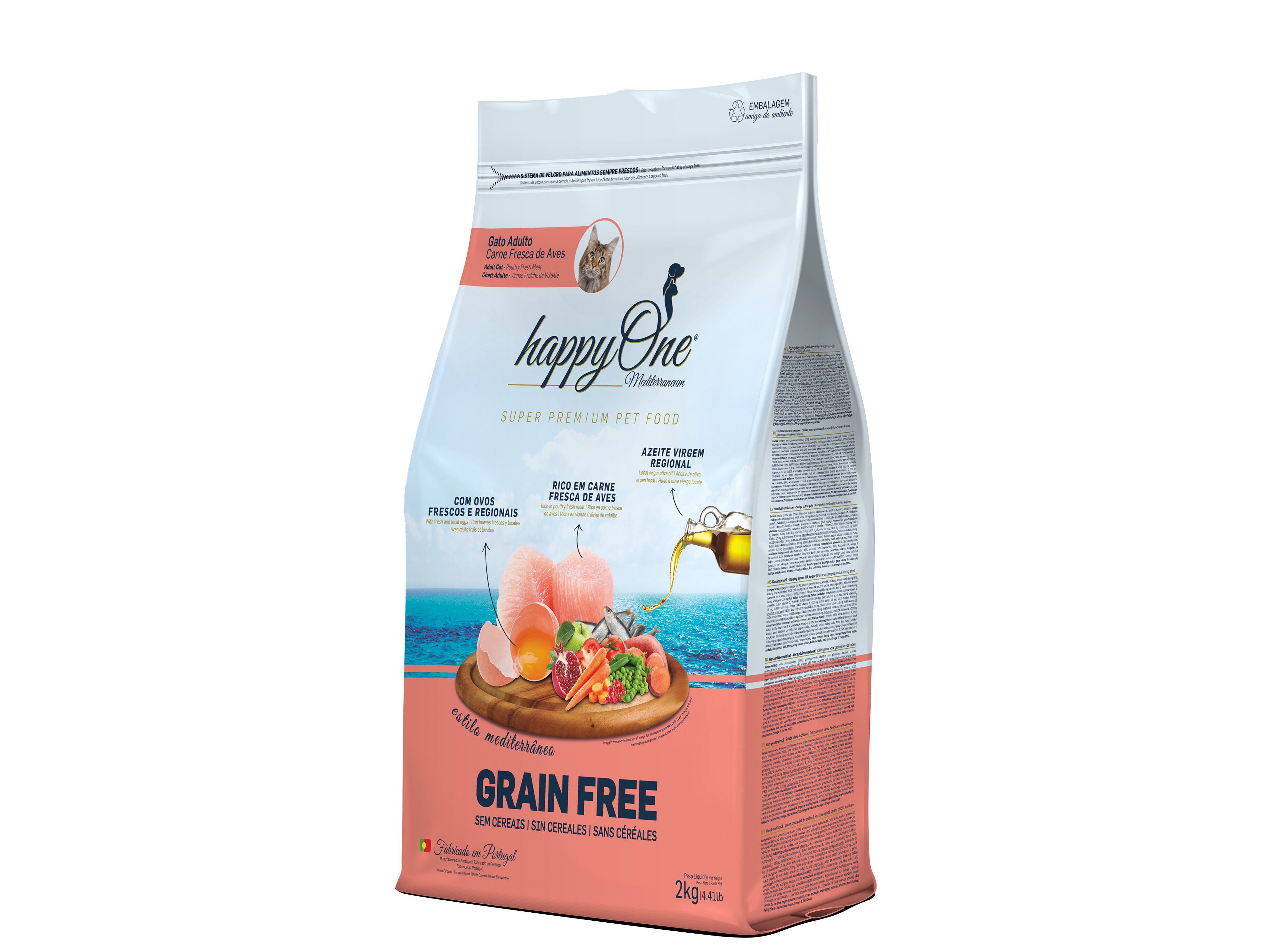 RA&Ccedil;&Atilde;O HAPPYONE MEDITERRANEUM GATO ADULTO 2KG