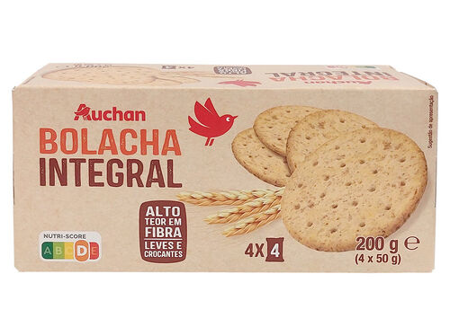 BOLACHA AUCHAN INTEGRAL 200G image number 0