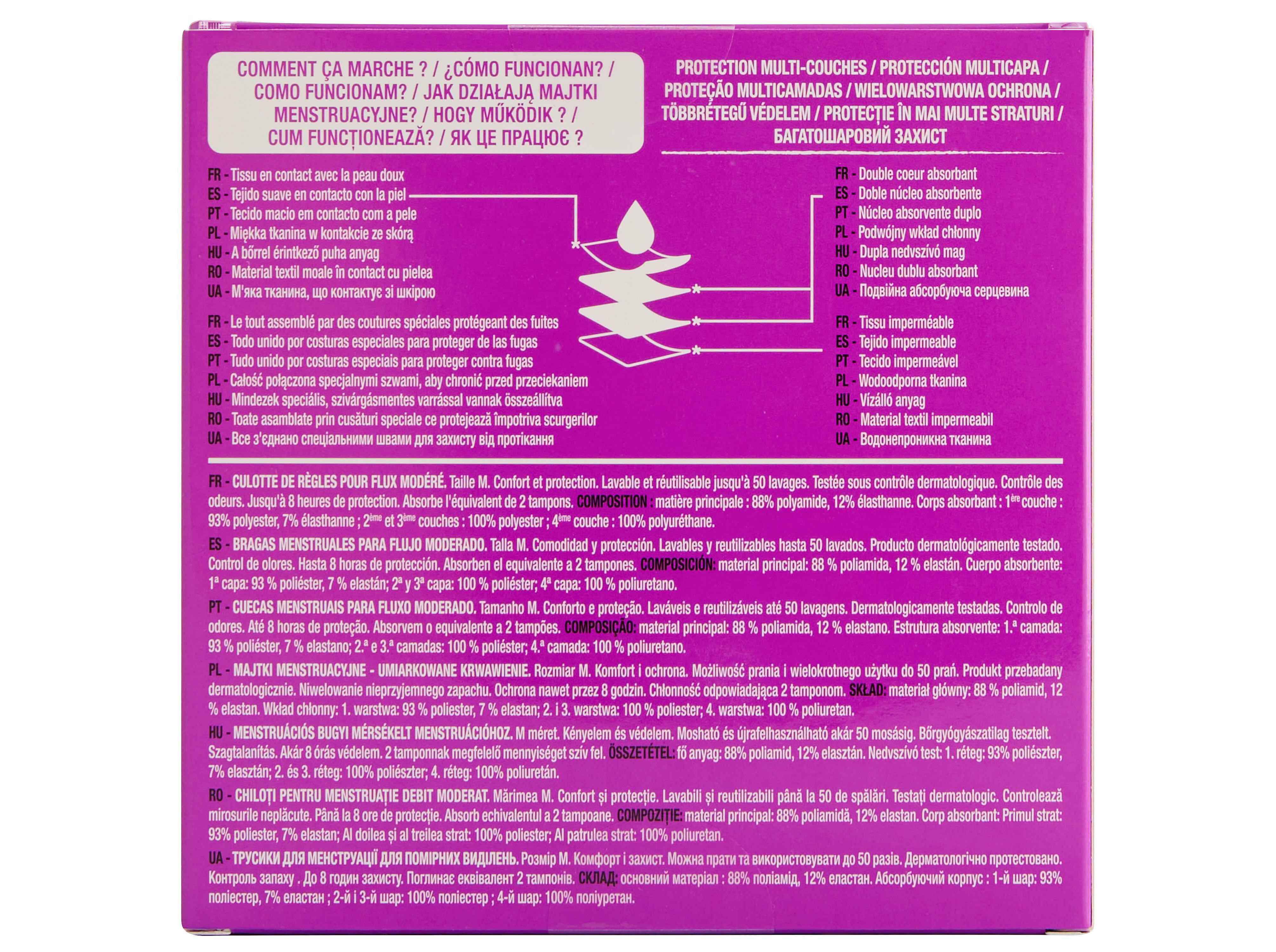 CUECA MENSTRUAL AUCHAN PRETO FLUXO MODERADO M 1UN image number 2