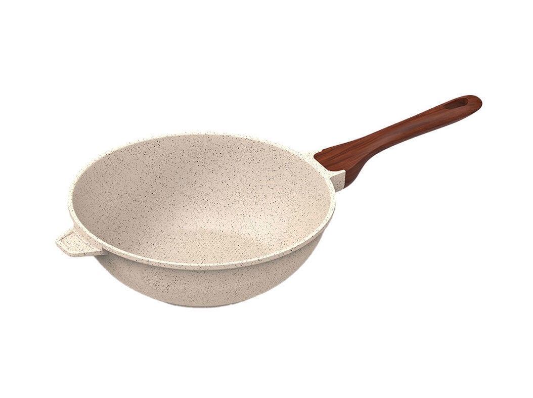 WOK ACTUEL EM ALUM&Iacute;NIO FUNDIDO BEGE 30 CM
