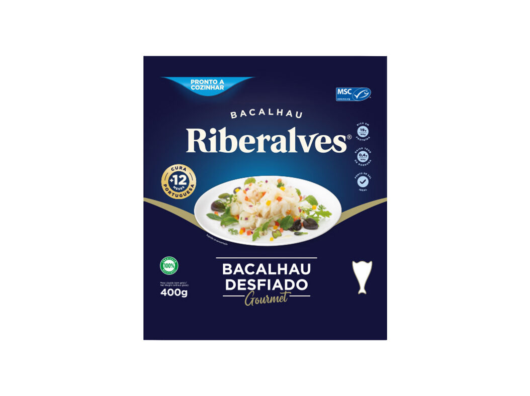 BACALHAU RIBERALVES DESFIADO MORHUA 12M CURA MSC 400G