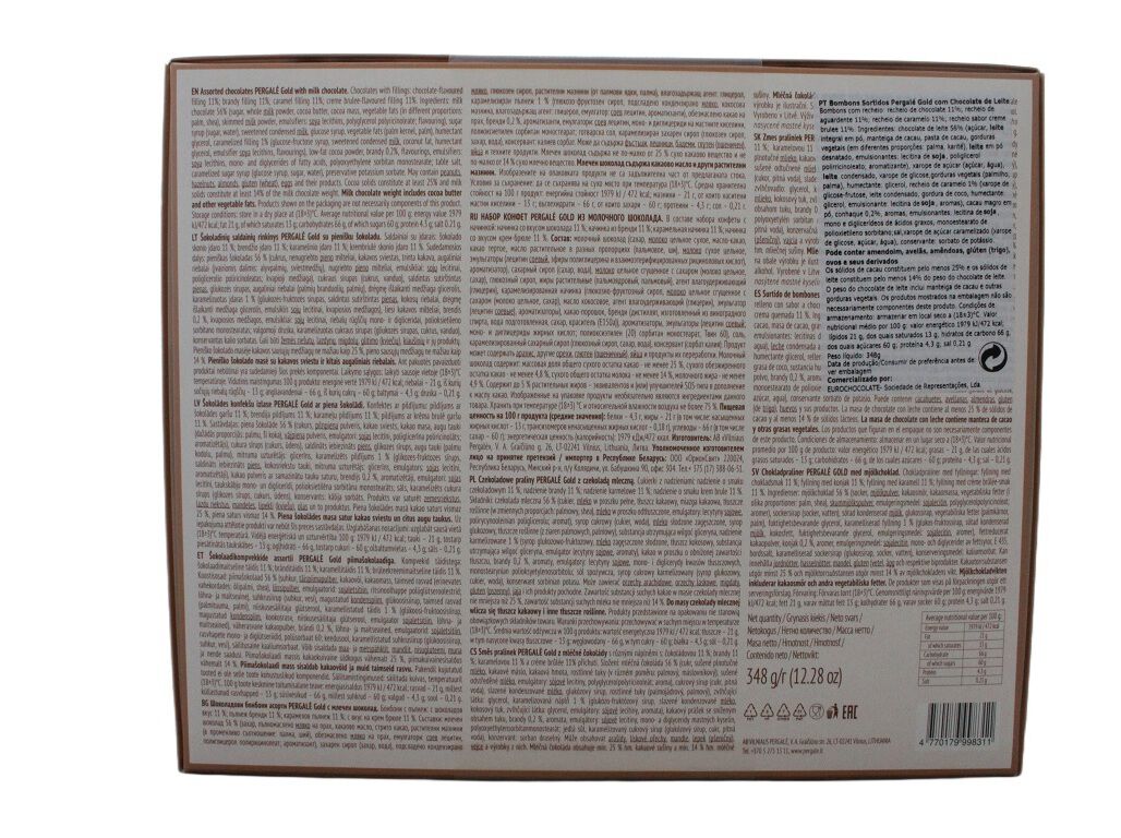 BOMBONS PERGALE GOLDCHOC.LEITE 348G image number 1
