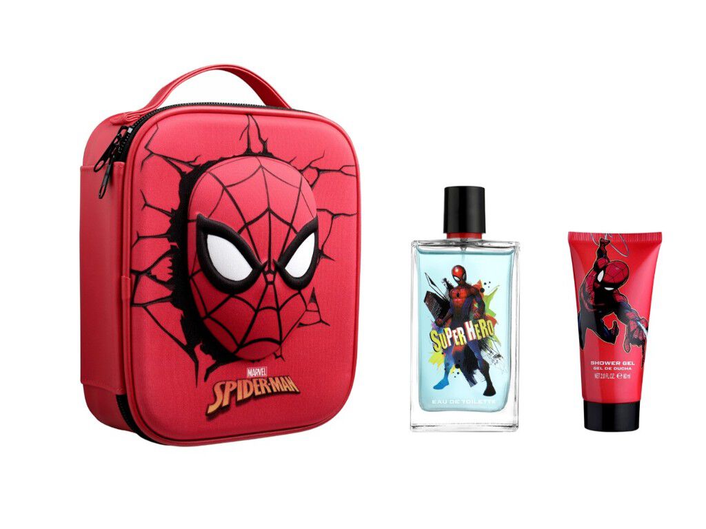 CONJUNTO SPIDERMAN CAIXA COM FECHO EAU TOILETTE 100ML MAIS GEL BANHO 60ML
