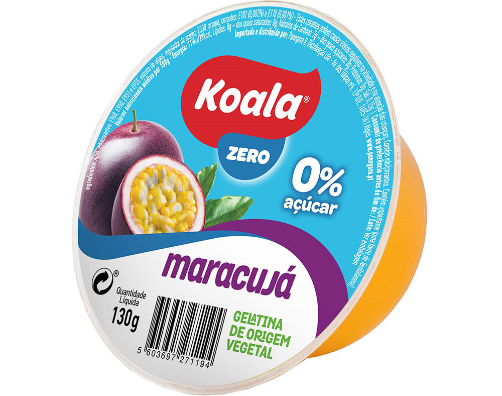 GELATINA KOALA 0% MARACUJ&Aacute; 130G