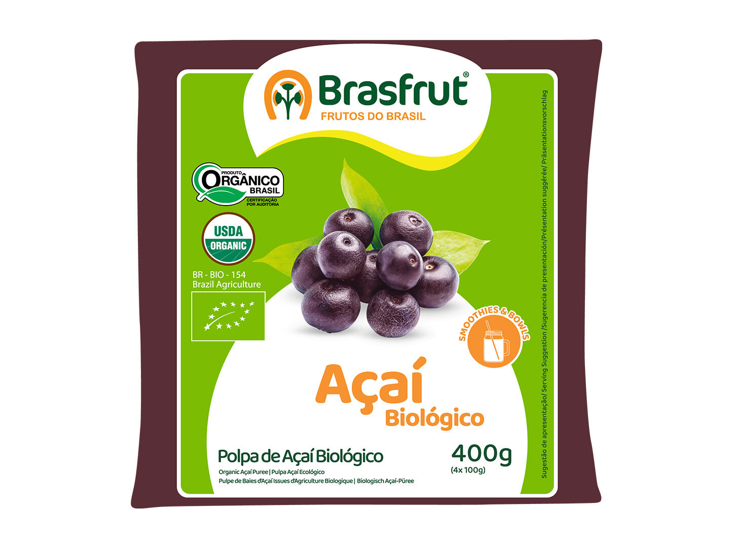 POLPA A&Ccedil;A&Iacute; BIO BRASFRUT 400G