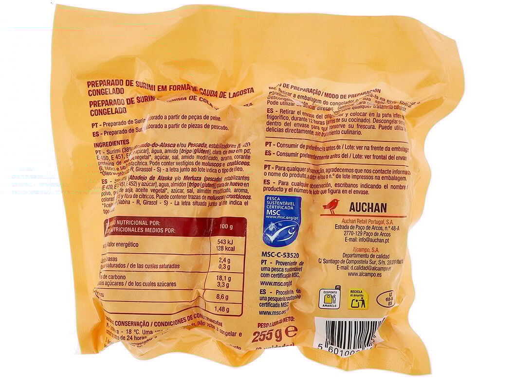DEL&Iacute;CIAS DO MAR AUCHAN EM FORMA DE LAGOSTA MSC 3UN 255G image number 1