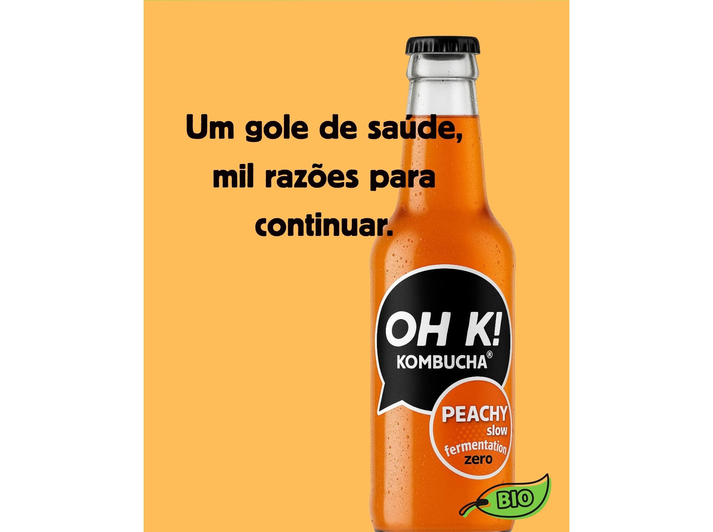 KOMBUCHA BIO OH K! PEACHY (P&Ecirc;SSEGO) 330ML image number 1