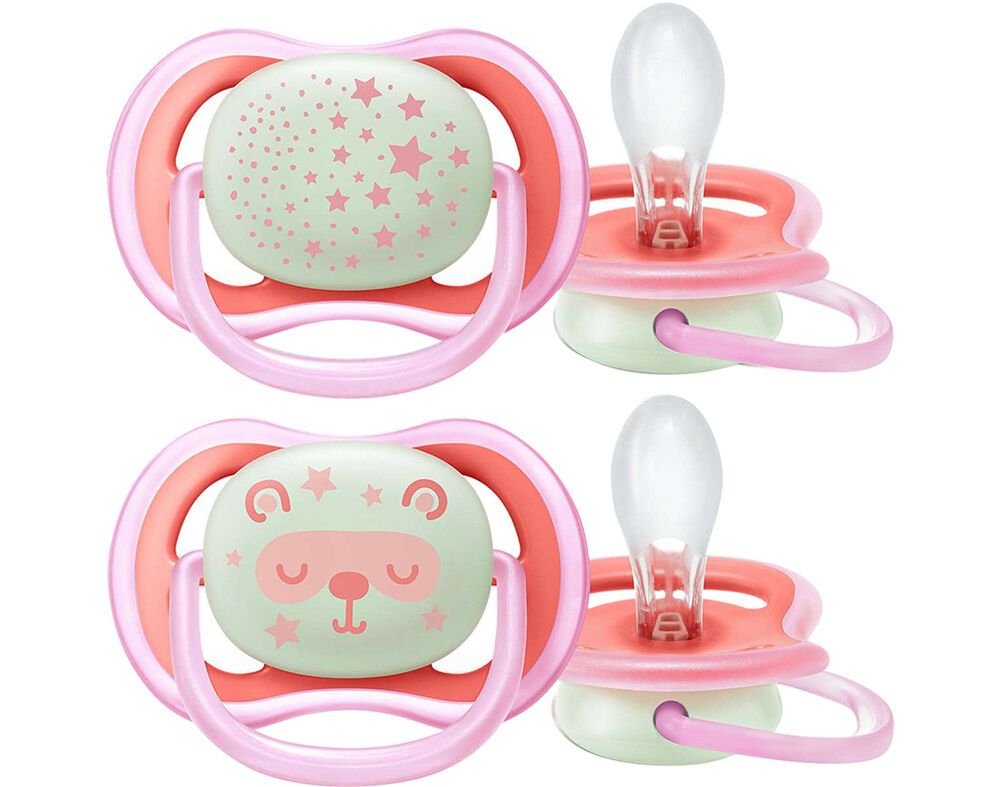 CHUPETA AVENT ULTRA AIR NOITE ROSA 6-18MESES 2UN