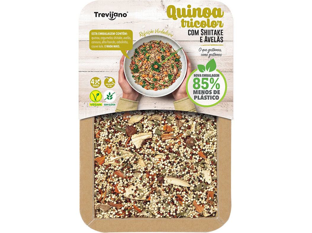 Quinoa trevijano tricolor com shitake sem glúten vegan 250g