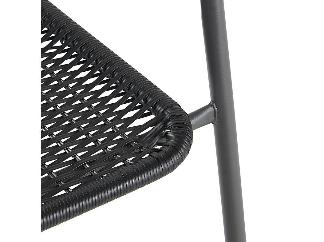 CADEIRA BISTRO GARDENSTAR METAL RATTAN PRETO 58X53X75CM image number 3