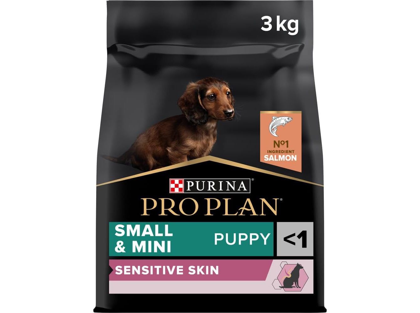 RA&Ccedil;&Atilde;O PARA C&Atilde;O J&Uacute;NIOR PRO PLAN SMALL E MINI COM PELE SENS&Iacute;VEL 3KG