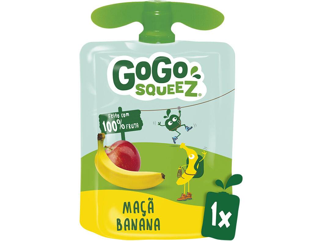 SAQUETAS FRUTA GO GO SQUEEZ MA&Ccedil;&Atilde; E BANANA 90G