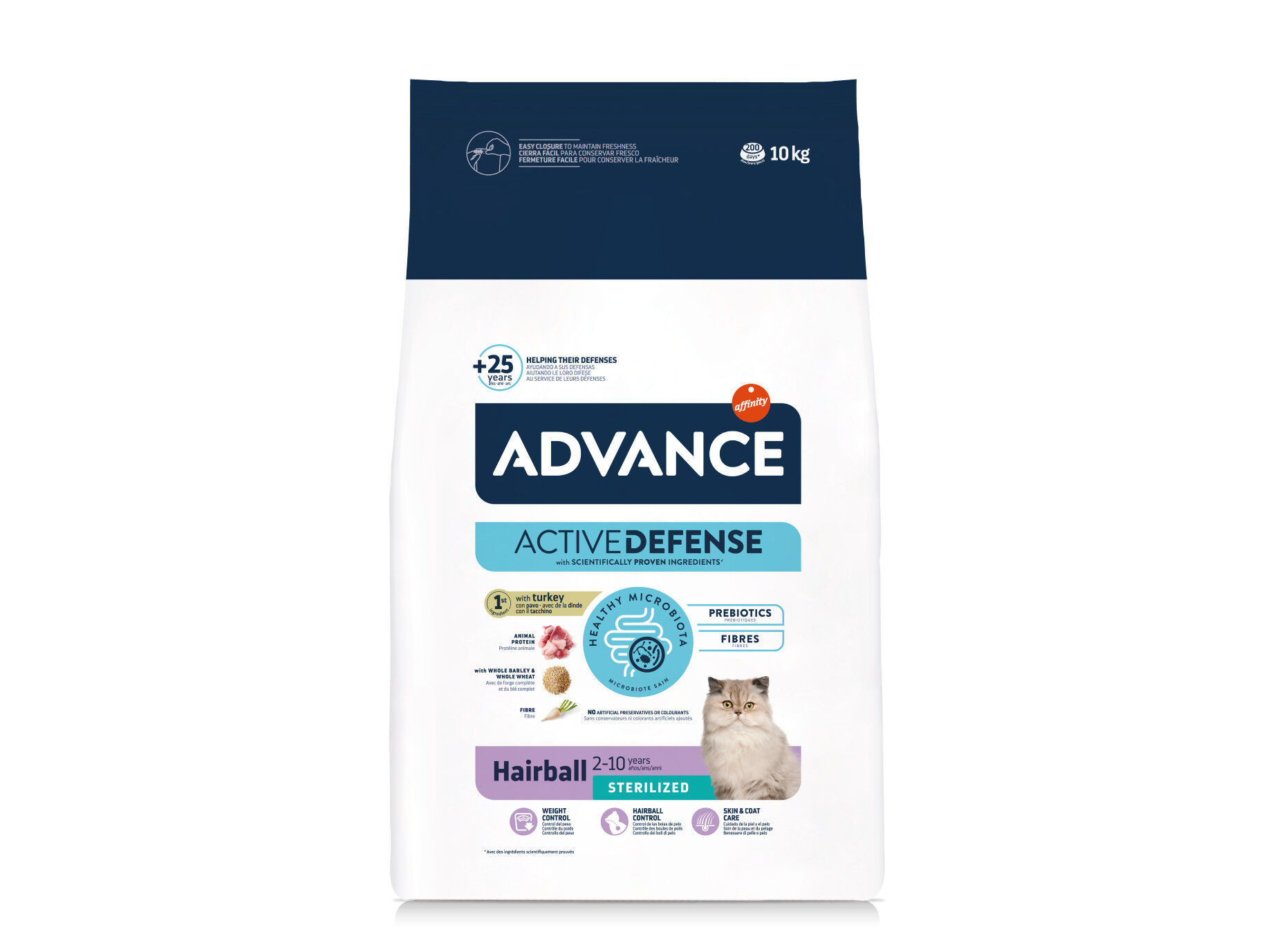 RA&Ccedil;&Atilde;O GATO ADVANCE STERILIZED HAIRBALL 10KG