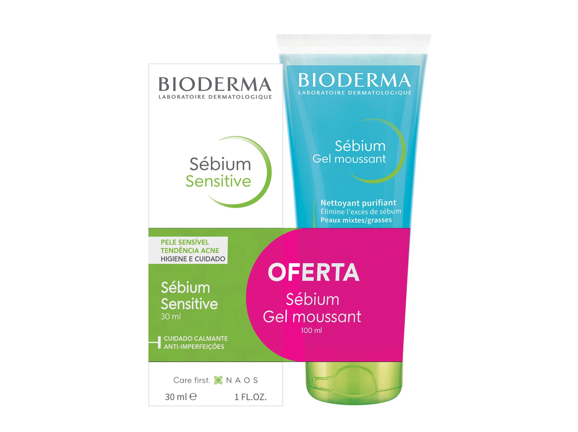 CREME BIODERMA SEBIUM SENSITIVE 30ML OFERTA GEL MOUSSANT 100ML
