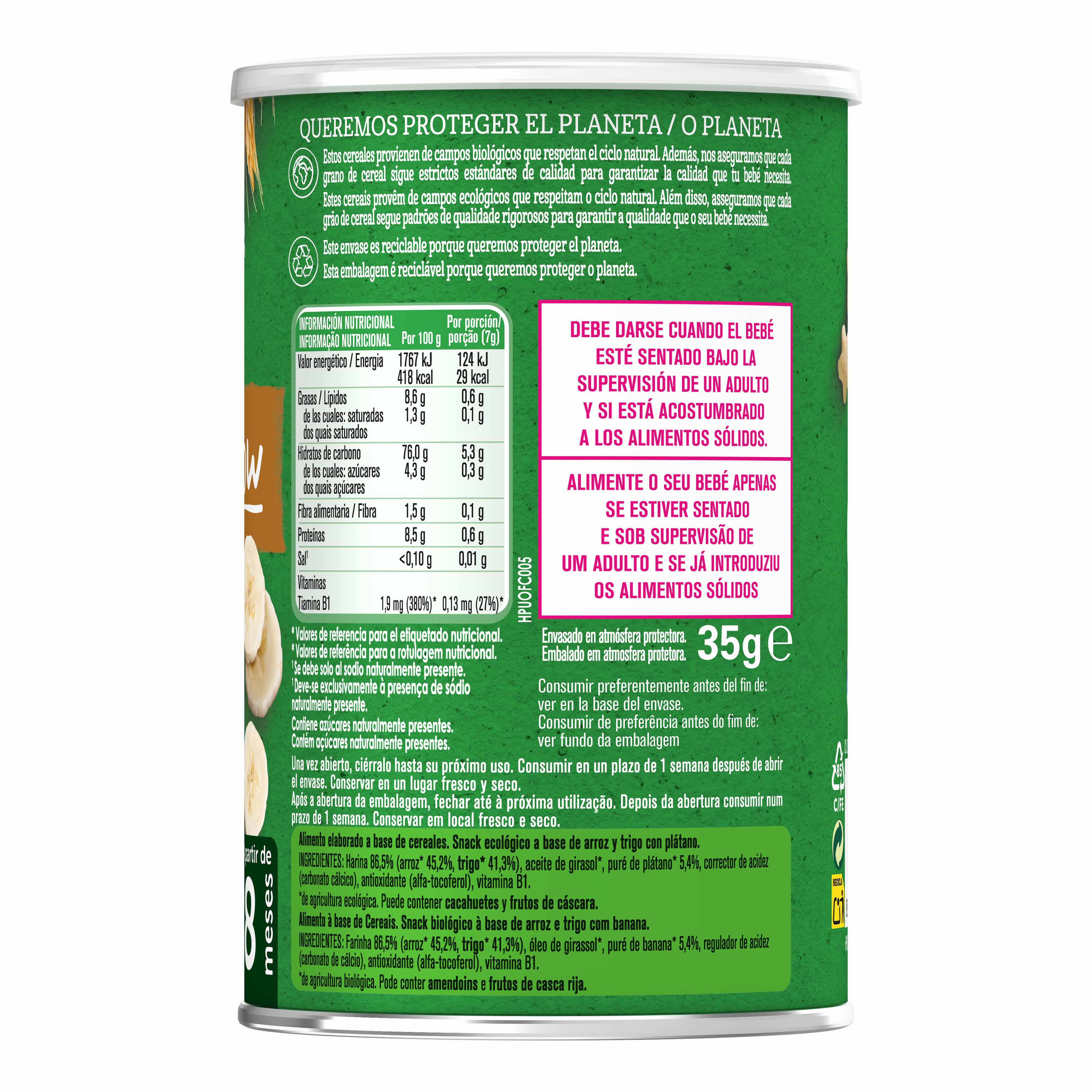 SNACK GERBER BIO BANANA 35G image number 1