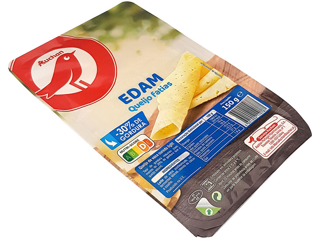 QUEIJO EDAM AUCHAN FATIAS LIGHT 150 G image number 0