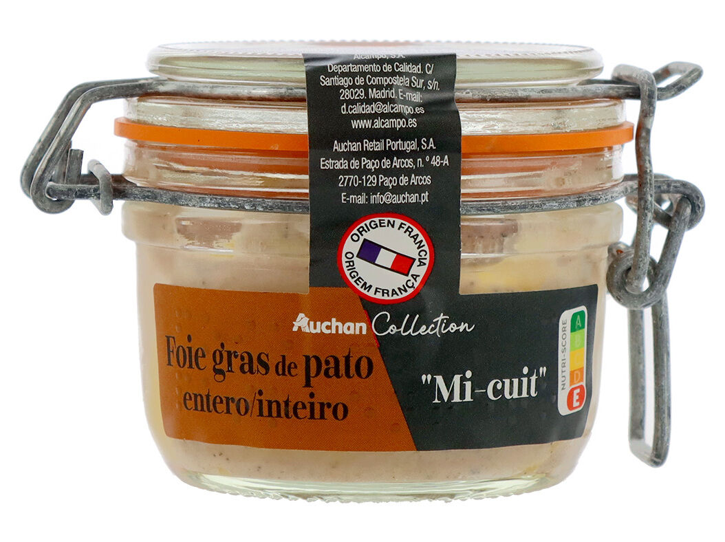 FOIE GRAS PATO AUCHAN INTEIRO 125G