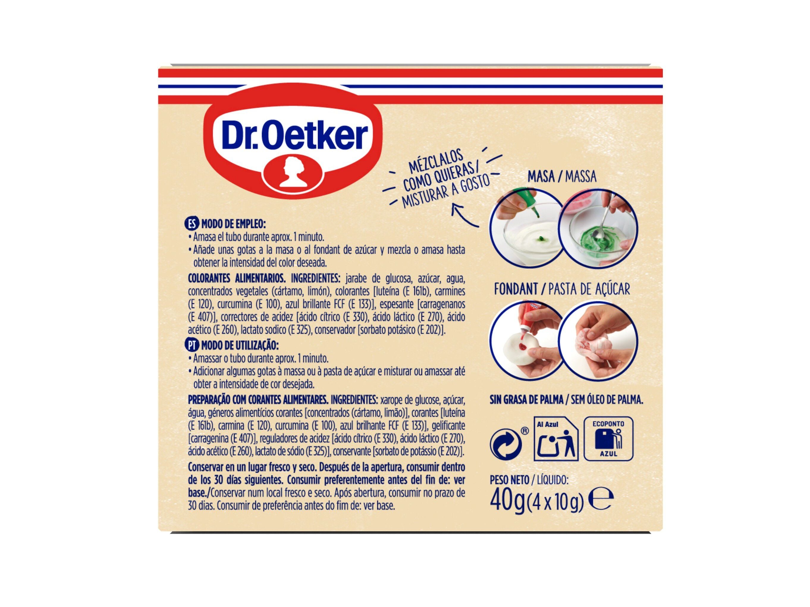 CORANTE ALIMENTAR DR.OETKER 4 CORES EM GEL 4 UN image number 1
