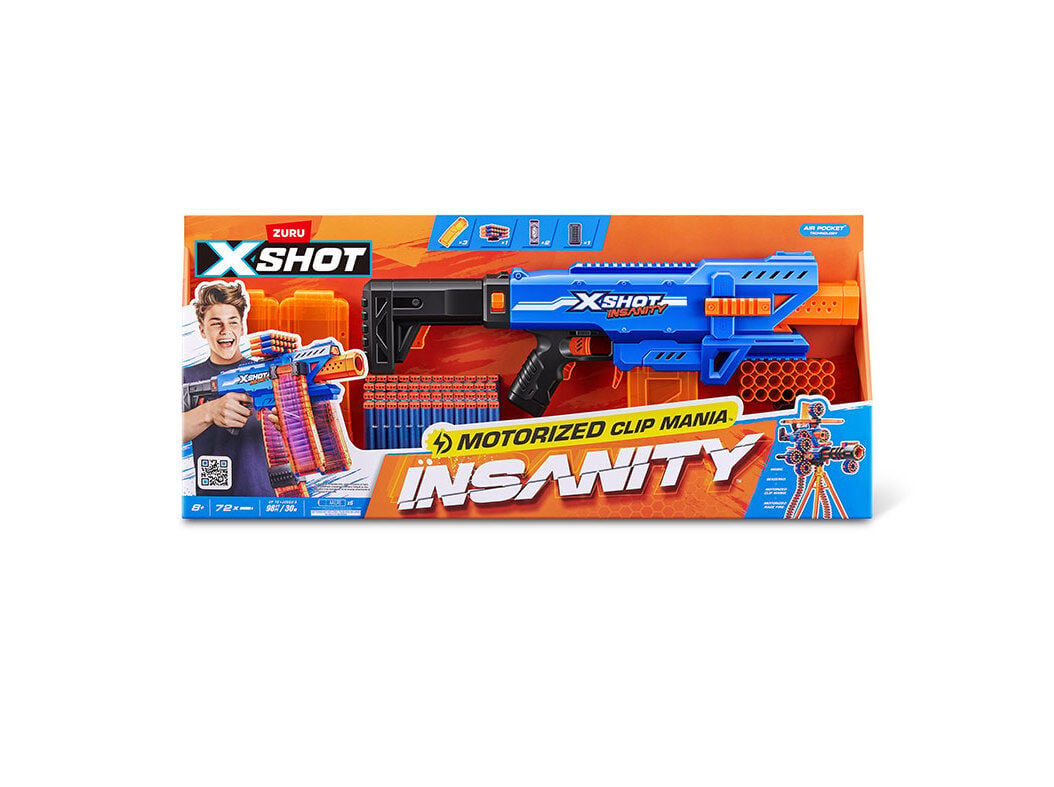 X-Shot Lançador Motorizado Insanity Clip Blaster, 1 unidade