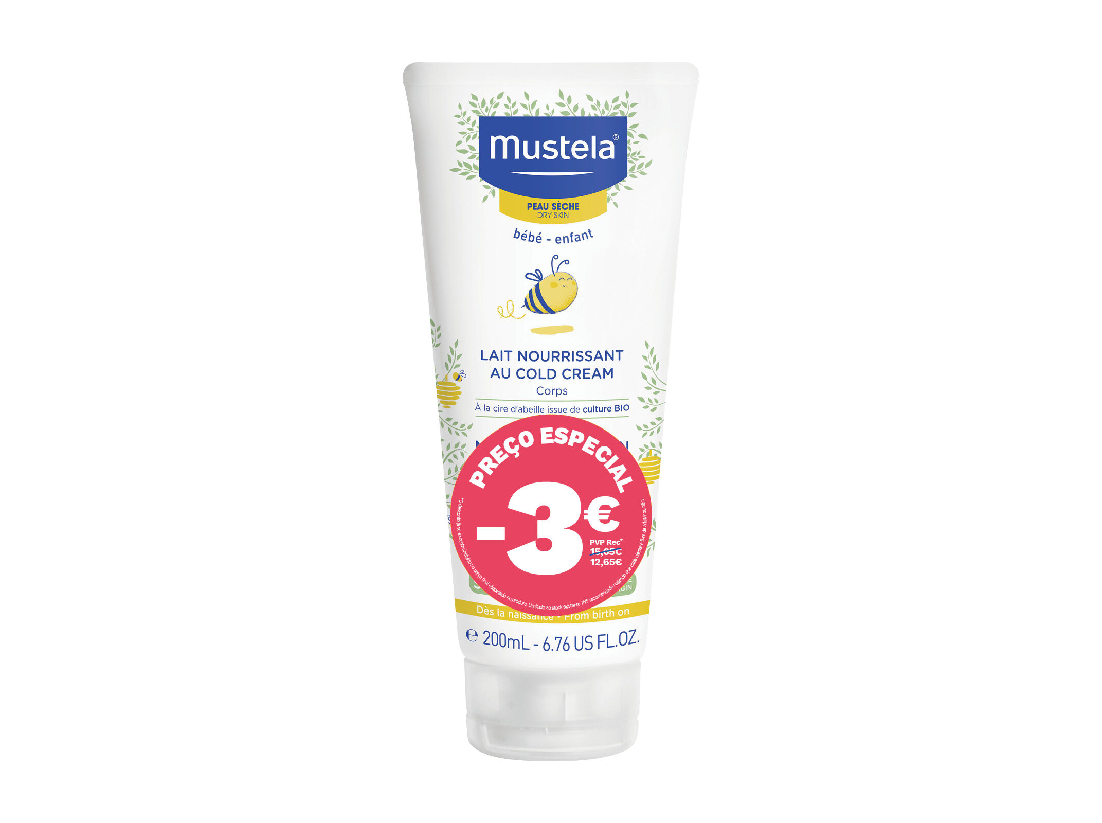 LEITE CORPO MUSTELA COLD CREAM 200ML DESCONTO -3 EUROS image number 0