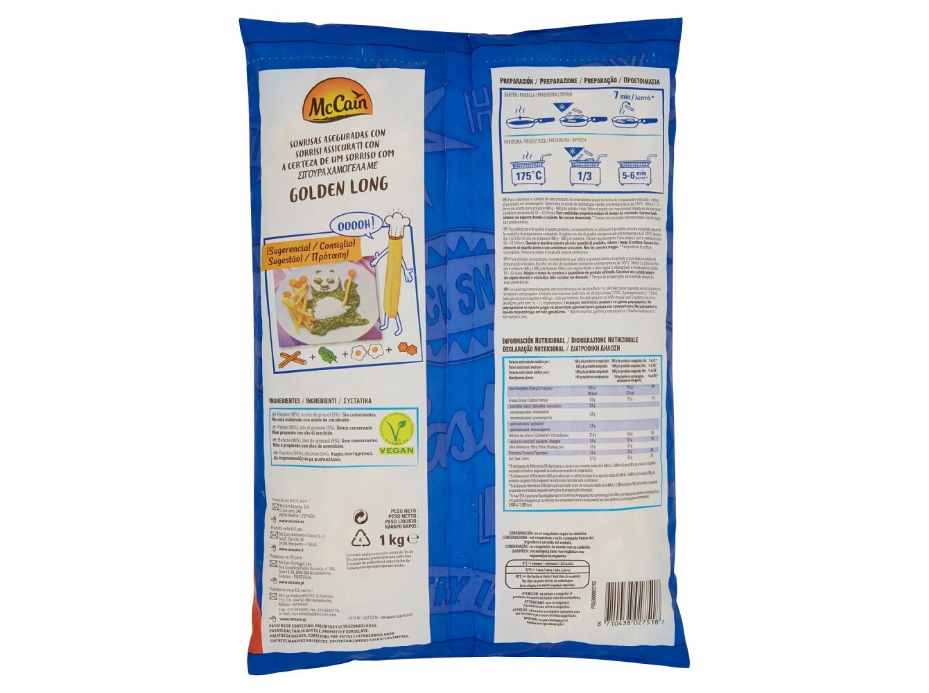 BATATAS MCCAIN PR&Eacute; FRITAS GOLDEN LONG 1KG image number 1