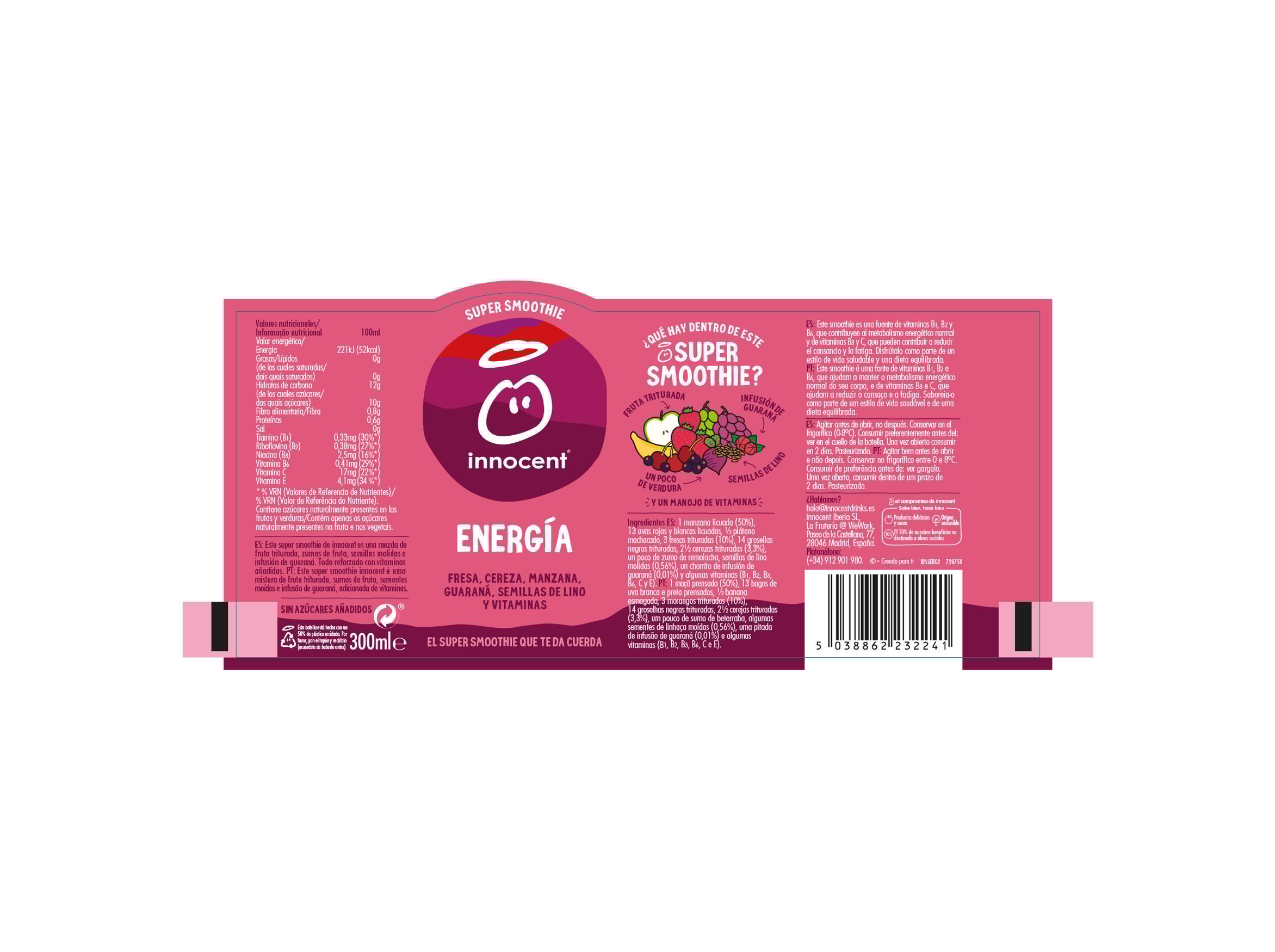 SUPER SMOOTHIE INNOCENT ENERGIA 0.75L image number 1